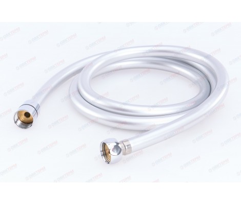 Шланг для душа 150 см, d 14 мм, виниловый шланг,серебряный-блеск 