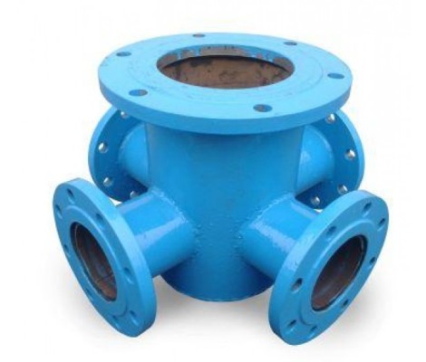 Крест фланцевый с пожарной подставкой ППКФ 100*100*100*200 Ру10