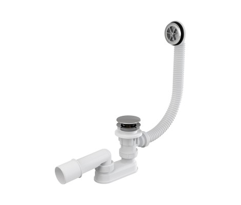 Сифон для ванны click/clack, хромированный пластик ALKAPLAST