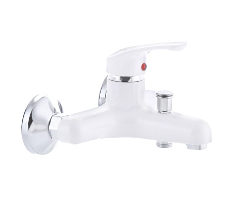 Смеситель для ванны Afina-009 короткий, без шланга и лейки белый Plamix