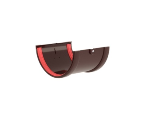 Соединитель желобов Классика 120 ПВХ шоколадный RAL 8017 Grand Line