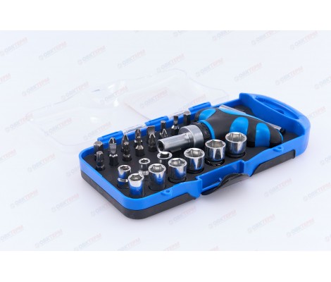 Набор отвёртка-штопор + биты 25 предметов Тундра Набор отвёртка-штопор + биты 25 предметов Тундра