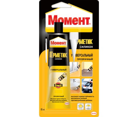 Универсальный Силиконовый Герметик Момент прозрачный, 85 мл Момент