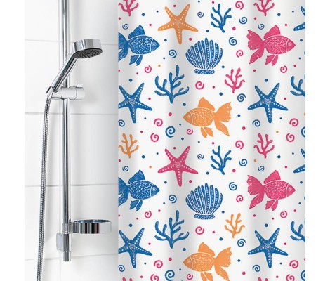 Штора для ванной из полиэтилена Одиссея белая 180x180 Vilina