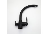 Смеситель для кухни F4399-7 черный высокий гусак, с подключением фильтра Frap
