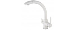 Смеситель для кухни F4399-8 белый &Oslash;40, высокий с подключением фильтра Frap