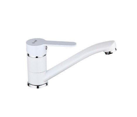 Смеситель для кухни F4541 белый на гайке Frap