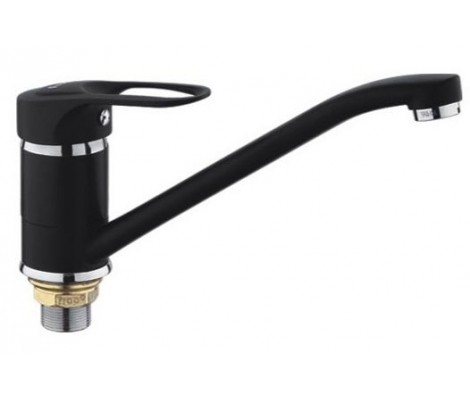 Смеситель для кухни F4928-11 черный &Oslash;40, длинный гусак Frap