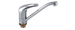 Смеситель для кухни F4902-В хром &Oslash;40, длинный гусак 20 см, на гайке Frap