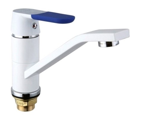 Смеситель для кухни F4534 хром белый Ø35, короткий 15 см Frap Смеситель для кухни F4534 хром белый Ø35, короткий 15 см Frap