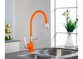 Смеситель для кухни F4453-02 оранжевый на гайке Frap