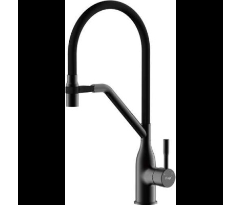 Смеситель для кухни F4497-6 черный гибкий излив Frap