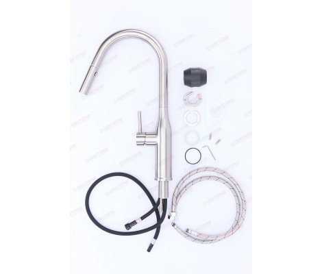 Смеситель для кухни KI-70004-02 из нержавеющей стали SUS304 с выдвижным изливом Koer