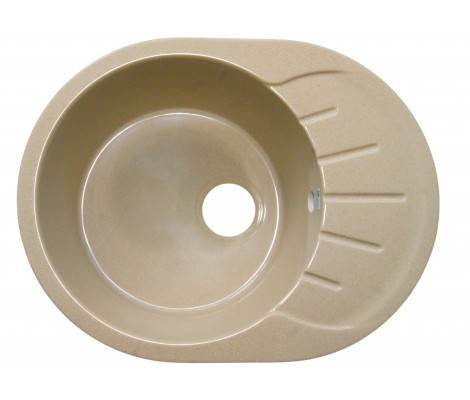 Мойка керамогранитная S-23 овальная бежевая глянец Simgran