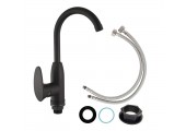 Смеситель д/кухни PLAMIX CEZAR-011-B SET Matte black, (гайка, &Oslash;35)