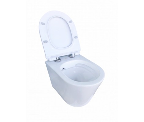 Унитаз подвесной К47, безободковый, сиденье, крепление Eva Gold