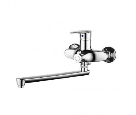 Смеситель для ванны Oscar-006 Euro длинный Chrome без шланга и лейки Plamix
