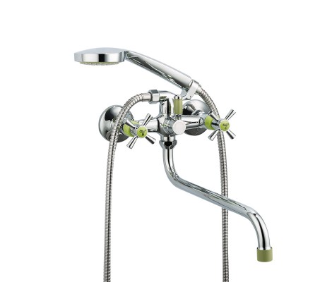 Смеситель для ванны R22118-6 длинный гусак зеленый Frud