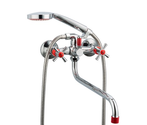 Смеситель для ванны R22118-10 красный длинный гусак Frud