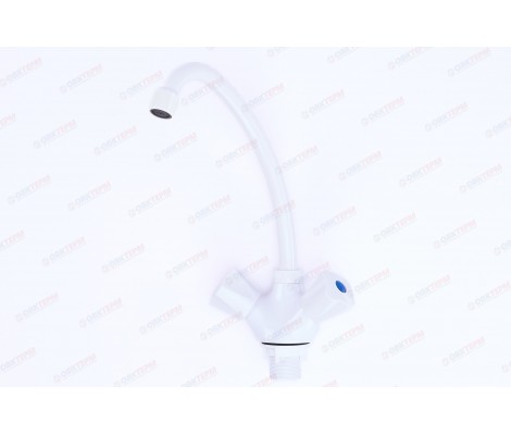 Смеситель для кухни Omega-271 буксовый белый, без подводки Plamix