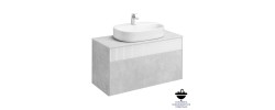 Тумба подвесная 100, Марбл 100 Слэйт/Белый матовый под умывальник Mila 50 Aquaton