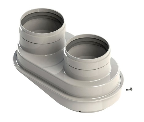 Разделительный адаптер дымохода двухканальный 80/80  Гепард, Пантера