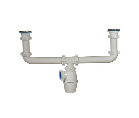 Сифон двойной бутылочный для мойки 1 1/2