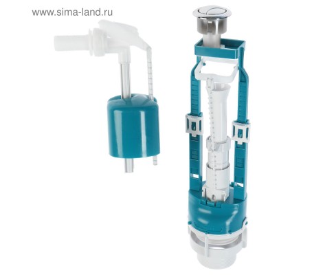 Смывная арматура для унитаза боковой подвод, металлизированная двойная кнопка ИнКоэр