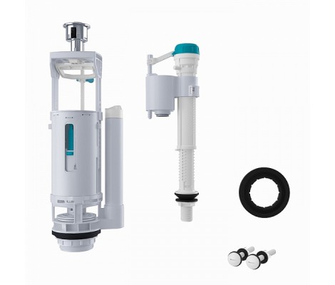 Арматура IDDIS нижний подвод, 2-х режимная кнопка (с круглой прокладкой 01)