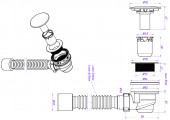 Сифон для душевого поддона с гибкой трубой 1 1/2