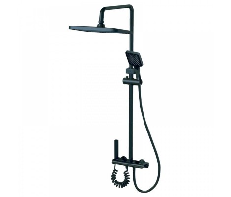 Душ/колонна со смес.с КНОП.ПЕРЕКЛ ZERIX PBI-009-J BLACK алюминий + удлинитель  (6 шт/ящ)