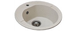 Мойка керамогранитная 19 круглая 450*190мм белая + блестки Granmill