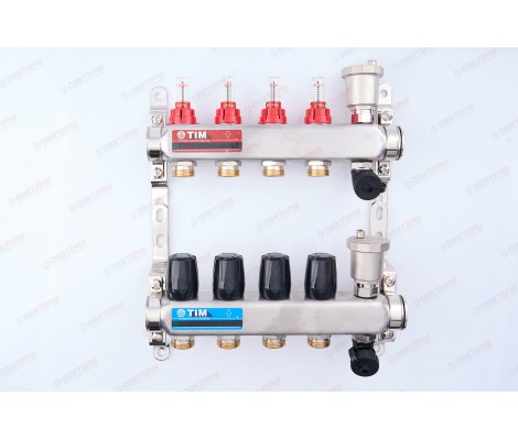 Коллектор с расходомерами без кранов нерж 1