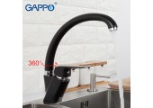 Смеситель для кухни G4150 черный высокий гусак Gappo