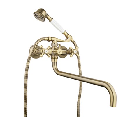 Смеситель для ванны G2263-4 длинный гусак 35 см, бронза Gappo
