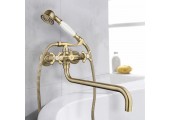 Смеситель для ванны G2263-4 длинный гусак 35 см, бронза Gappo