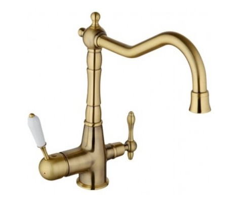 Смеситель для кухни G4391-4 бронза &Oslash;35, высокий с подключением фильтра Gappo