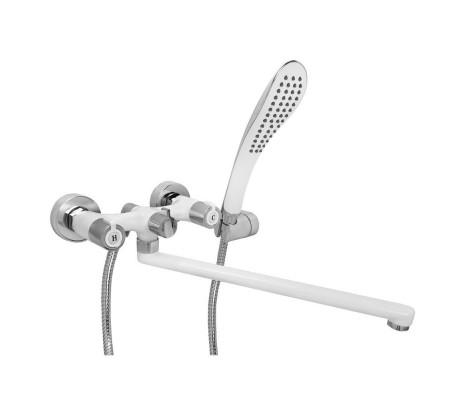 Смеситель для ванны G2249 длинный гусак 35 см белый Gappo