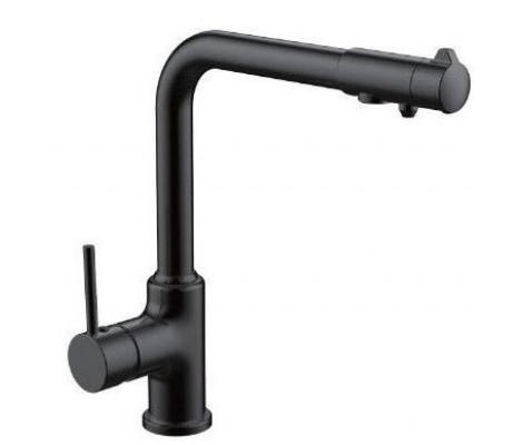 Смеситель для кухни G4390-10 черный, высокий гусак, с подключением фильтра Gappo