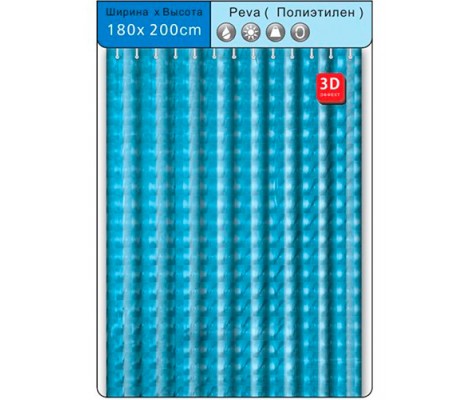 Шторка для ванной F8752 лазурный/полиэстер 180х200 Frap Шторка для ванной F8752 лазурный/полиэстер 180х200 Frap