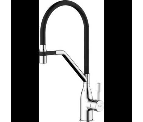 Смеситель для кухни F4497 хром/черный гибкий излив Frap
