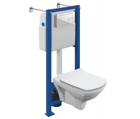 Комплект унитаза с инсталляц. CARINA XL CO DPL EO  + VECTOR + CORNER пластик белый Cersanit