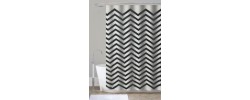 Шторка для ванной SCT-007-180x180 из полиэстера узор черно-белый Zerix