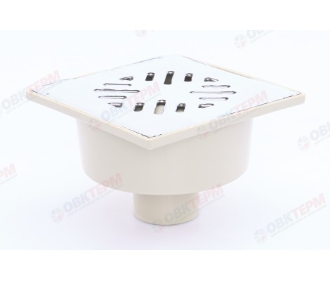 Трап для душа ТП 50 вертикальный решетка 15*15 нержавеющая сталь Татполимер