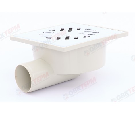 Трап для душа ТП 50 горизонтальный решетка 15*15 нержавеющая сталь Татполимер