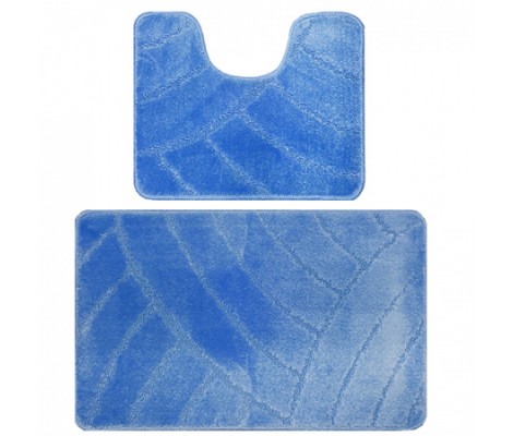 Комплект ковриков для ванны Classic из 2 шт 50х80/50х40см 11мм голубой Banyolin