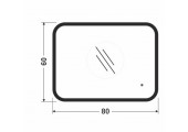 Зеркало 60*80 LED подсветкой 6000К 9,6 Вт/м с сенс.выкл., унив. крепление 341ску КЗСК