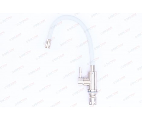 Смеситель для кухни SUS-011 Reflector белый, нержавеющая сталь Champion