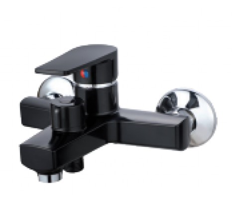 Смеситель д/ванны, короткий, PLAMIX Oscar-009 EURO Black, (&Oslash;35, без шланга и лейки)