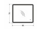 Зеркало 70*80 LED подсветкой 4000К 9,6 Вт/м с сенсорным выключателем, универсал крепление 348ску КЗСК Зеркало 70*80 LED подсветкой 4000К 9,6 Вт/м с сенсорным выключателем, универсал крепление 348ску КЗСК